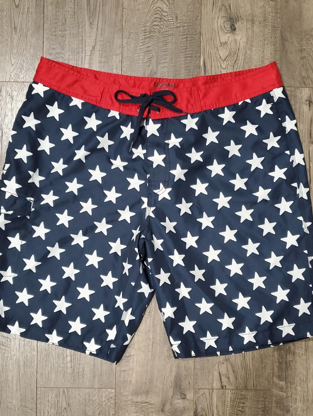 Old Navy Navy and Red Star Print Men's Swim Shorts